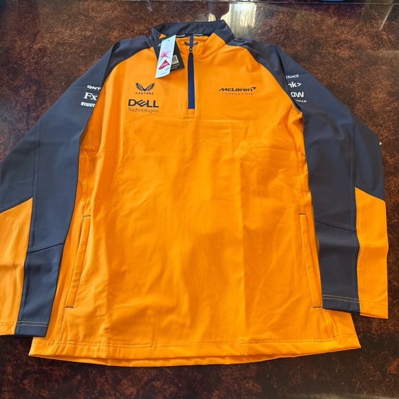 Mclaren Other - McLaren Men’s Zip-Up Pullover Sweater in Orange and Gray